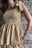 Nonni Gingham Bandeau Cami Mustard